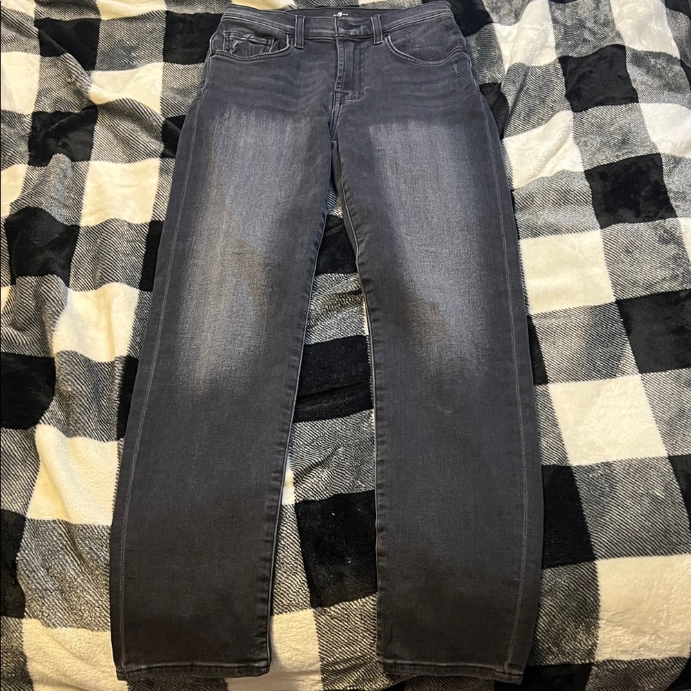 7 for All Mankind PEGGI Classic Black  Straight Jeans size 25